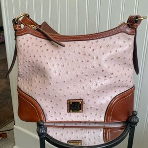 Dooney and Bourke light pink ostrich shoulder bag